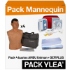 Pack 4 mannequins pour formateur - AMBU UNIMAN+ Dfiplus